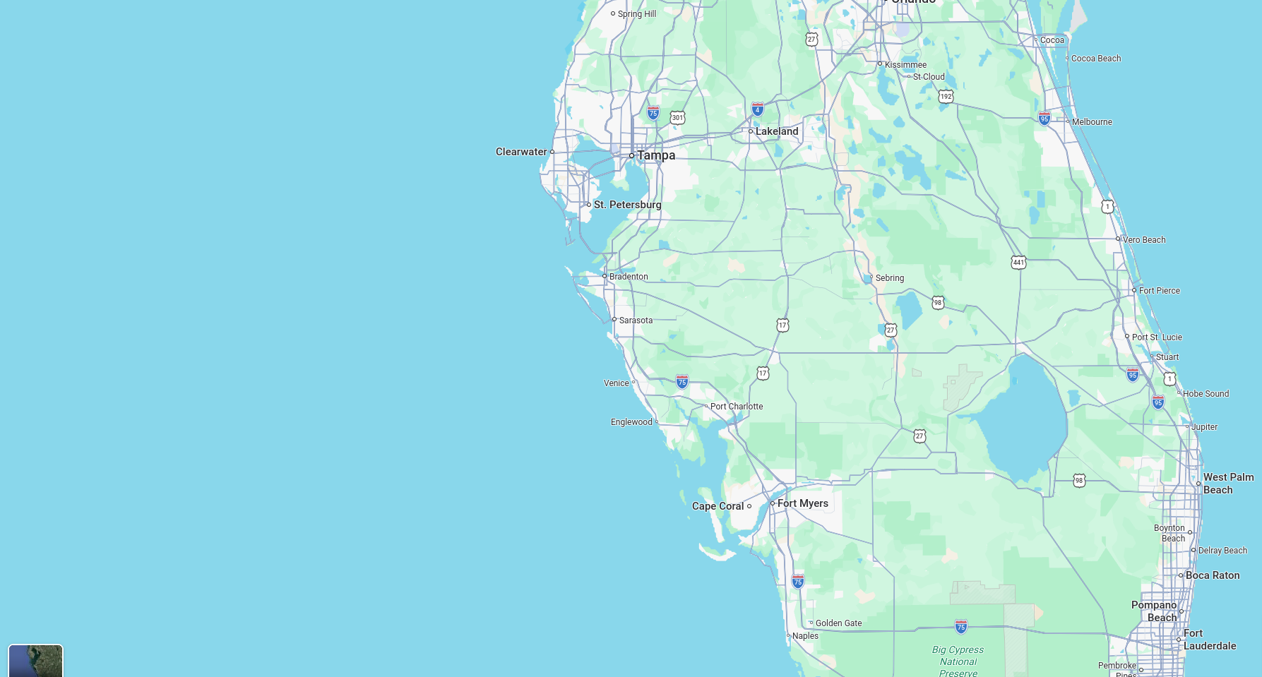 Patriot Siteworks service coverage area map - Sarasota and Southwest Florida